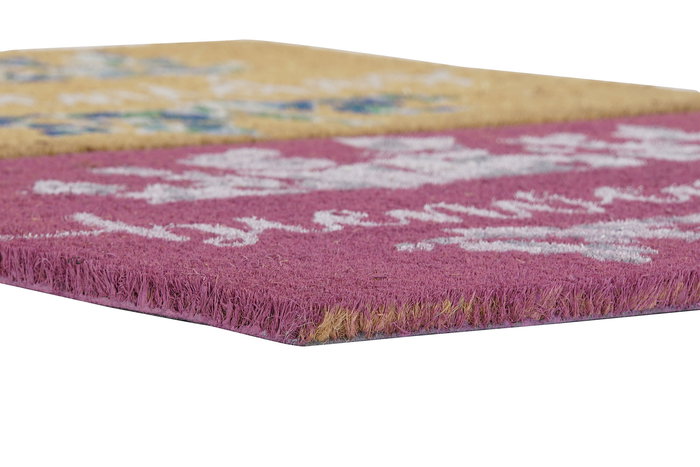 DKD Home Decor Felpudo Básicos Marron Rosa Fibra coco Goma 40 x 60 cm (2 Unidades)