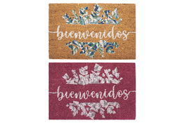 DKD Home Decor Felpudo Básicos Marron Rosa Fibra coco Goma 40 x 60 cm (2 Unidades)