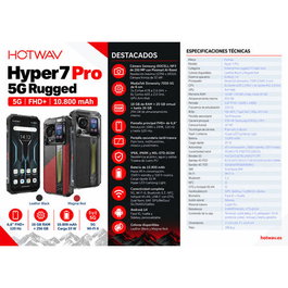 HOTWAV RUGGED HYPER 7 PRO 16GB RAM 256GB ROM Magma Red