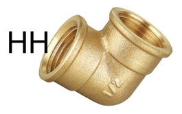 PLUVIA Codo 90 Latón Hembra-Hembra 1/2 pulgada A317