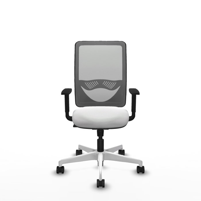 PIQUERAS Y CRESPO Silla de oficina Zulema con mecanismo Sincro, Tela Blanca y Malla Gris PIQUERAS Y CRESPO Silla de oficina Zulema con mecanismo Sincro, Tela Blanca y Malla Gris