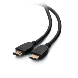 C2G Cable HDMI 1.8m con Ethernet, 4K Ultra HD a 60Hz, 18 Gbit/s, HDR, ARC, 3D, Chapado en Oro, Clasificación CL2, Negro - 56783