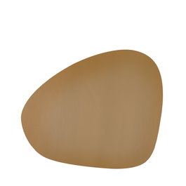 OYV Placemat Mantel Ovalado de Piel Sintética, 42.5x34 cm, Color Beige (Set de 12)