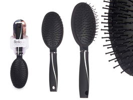 Berilo Cepillo Cabello Negro Siliconado Plástico y Silicona 25.5 x 4 x 7 cm (Set de 24)
