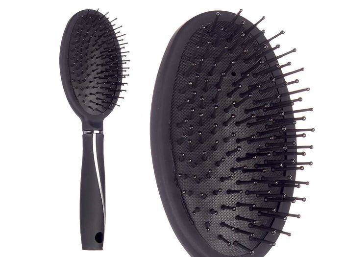 Berilo Cepillo Cabello Negro Siliconado Plástico y Silicona 25.5 x 4 x 7 cm (Set de 24)