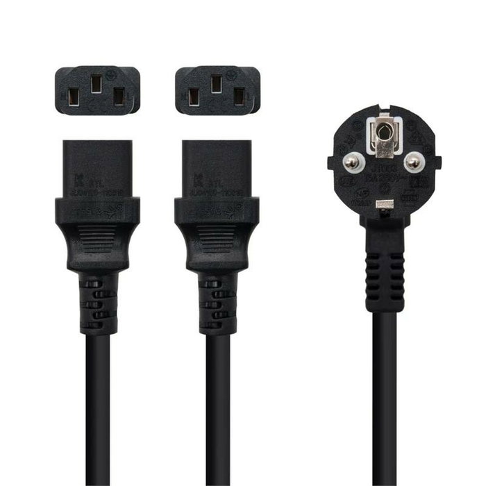Nanocable Cable de Alimentación CEE7/M a 2xC13/H, Negro, 3 m Nanocable Cable de Alimentación CEE7/M a 2xC13/H, Negro, 3 m