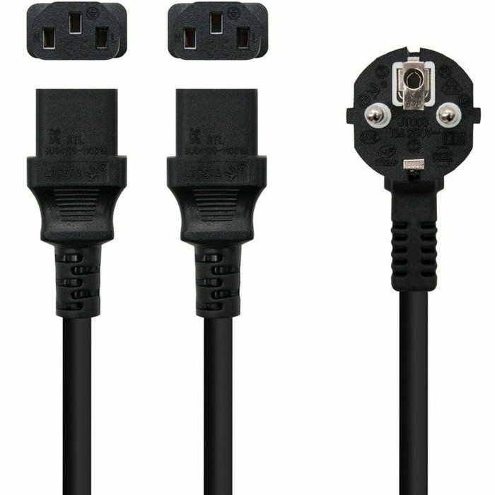 Nanocable Cable de Alimentación CEE7/M a 2xC13/H, Negro, 3 m Nanocable Cable de Alimentación CEE7/M a 2xC13/H, Negro, 3 m