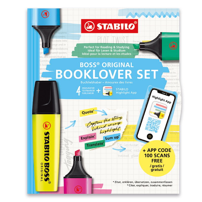 Stabilo Estuche de 4 Rotuladores Boss Original Highlight App Booklover Surtidos