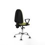 PIQUERAS Y CRESPO Silla de oficina Aýna Verde oliva con base cromada