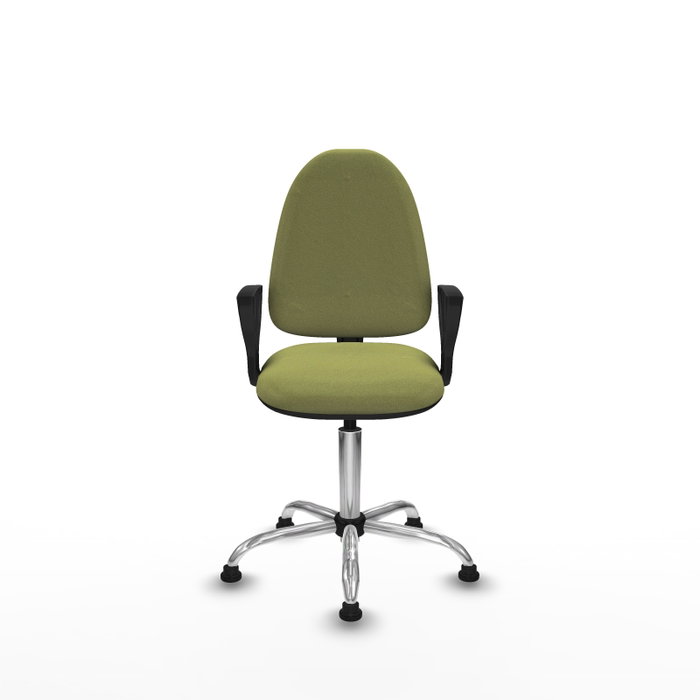 PIQUERAS Y CRESPO Silla de oficina Aýna Verde oliva con base cromada