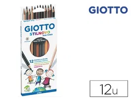 Giotto Lápices de Colores Stilnovo Tones Piel Caja 12 Colores