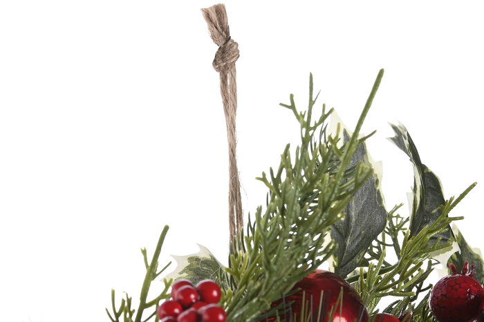 DKD Home Decor Corona Navidad Tradicional Verde Rojo 13 x 60 x 60 cm (2 Unidades)