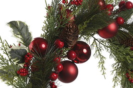 DKD Home Decor Corona Navidad Tradicional Verde Rojo 13 x 60 x 60 cm (2 Unidades)