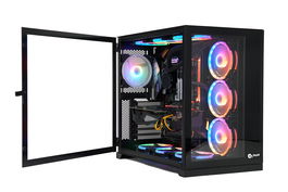 TALIUS CAJA PC GAMING ZEUS BLACK. VENTANA CRISTAL TEMPLADO FRONTAL Y PUERTA LATERAL. ESTRUCTURA MODULAR DOBLE CAMARA. USB 3.0 (NO INCLUYE VENTILADORES)