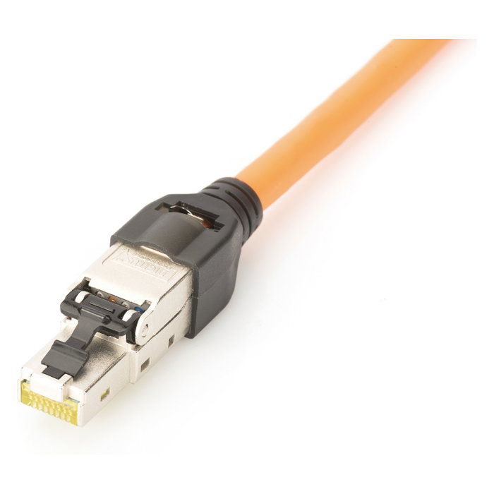Digitus RJ45 Conector apantallado Cat6a para ensamblaje sobre terreno, Acero inoxidable, -40 a 80 grados C, 78 g