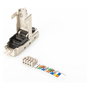 Digitus RJ45 Conector apantallado Cat6a para ensamblaje sobre terreno, Acero inoxidable, -40 a 80 grados C, 78 g