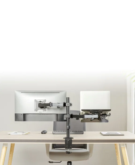 Gembird MA-DA-03 Soporte de Escritorio con Brazo para Monitor de 32'' y Bandeja para Portátil