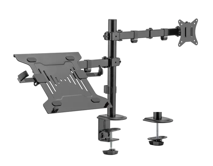 Gembird MA-DA-03 Soporte de Escritorio con Brazo para Monitor de 32'' y Bandeja para Portátil