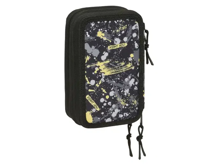 Safta Plumier Escolar Triple Cremallera 37 Piezas, Colección Graffiti, Dimensiones 195x125x55 mm