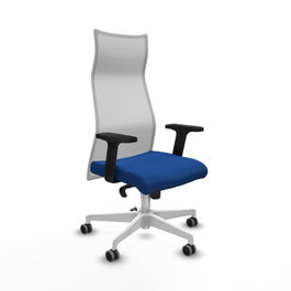 PIQUERAS Y CRESPO Sillón Albacete con mecanismo Sincro, Azul y Blanco