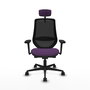 PIQUERAS Y CRESPO Silla de oficina Mardos con mecanismo Sincro/Traslack, Morado y Negro