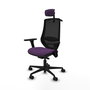 PIQUERAS Y CRESPO Silla de oficina Mardos con mecanismo Sincro/Traslack, Morado y Negro