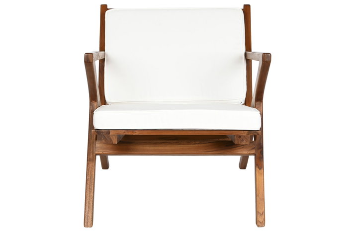 DKD Home Decor Butaca Marron Oscuro Blanco 76 x 77 x 64 cm