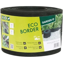 Garden Id 13022435 Borde de Jardín Eco Border de Caucho Reciclado - 5 m H10 cm - Indestructible - Instalación Flexible