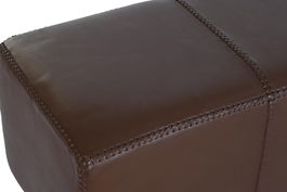 DKD Home Decor Descalzadora Marron Piel y Teca 41 x 46 x 120 cm