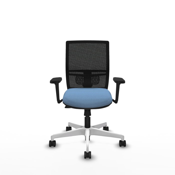 PIQUERAS Y CRESPO Silla de oficina Yunquera con mecanismo Sincro/Traslack, Azul cielo y Negro
