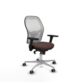 PIQUERAS Y CRESPO Silla de oficina Jorquera con Mecanismo Sincro, Marrón y Blanco