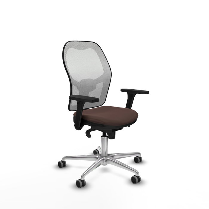 PIQUERAS Y CRESPO Silla de oficina Jorquera con Mecanismo Sincro, Marrón y Blanco PIQUERAS Y CRESPO Silla de oficina Jorquera con Mecanismo Sincro, Marrón y Blanco