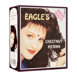 Conjunto, Eagles, Henna Hair Color, Henna, Tinte permanente para el cabello, Chestnut, 6 uds, 10 g
