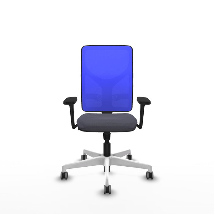 PIQUERAS Y CRESPO Silla de oficina Motilla con mecanismo Sincro, Gris oscuro y Azul