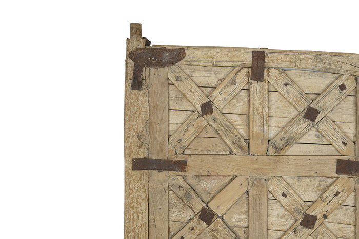 DKD Home Decor Decoración de pared Teca Ventana Antigua 74x3x122