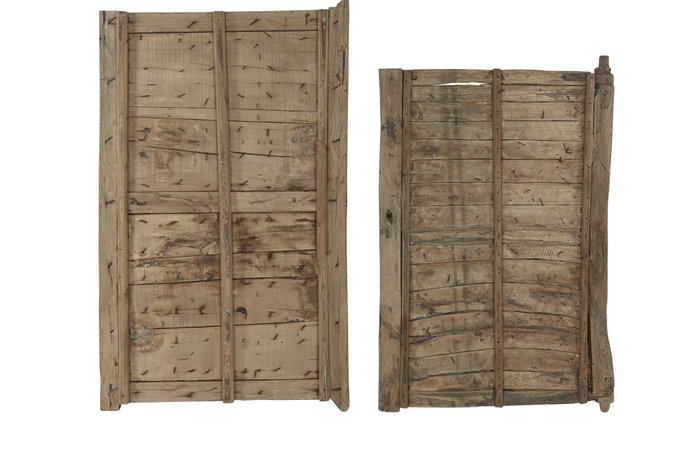DKD Home Decor Decoración de pared Teca Ventana Antigua 74x3x122