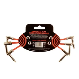 ERNIEBALL Cable EB Patch Flat Ribbon 6" Rojo - Pack 3