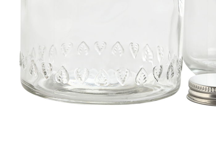DKD Home Decor Botella de Cristal Transparente Basicos Set de 2 Piezas 10.3 x 26 x 10.3 cm Capacidad 1L