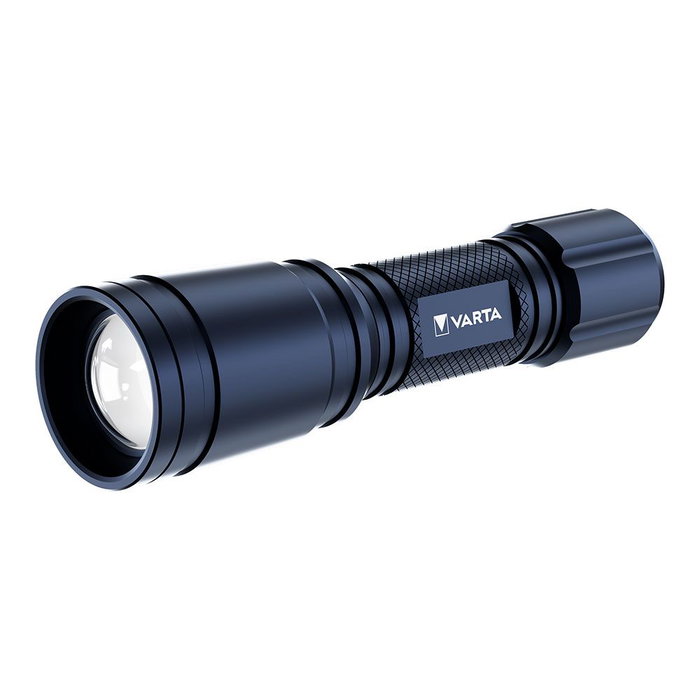 Varta Linterna LED F10 Pro de Alto Rendimiento, 50 lúmenes, 20m Foco, Aluminio, 5h Autonomía, Mecánico Trasero