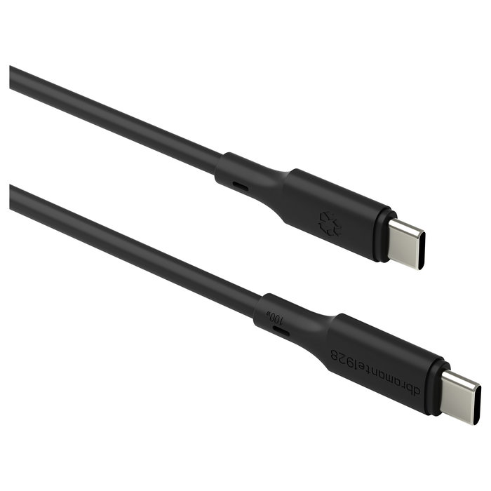 dbramante1928 CB30CCBL4390 - Cable USB-C Macho a USB-C Macho 3 m Negro, USB 2.0, 100W USB Power Delivery, CE, FCC