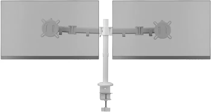 One For All Soporte Universal Monitor Escritorio Doble VESA 100 Brazo Ajustable 13-32 Pulgadas Blanco