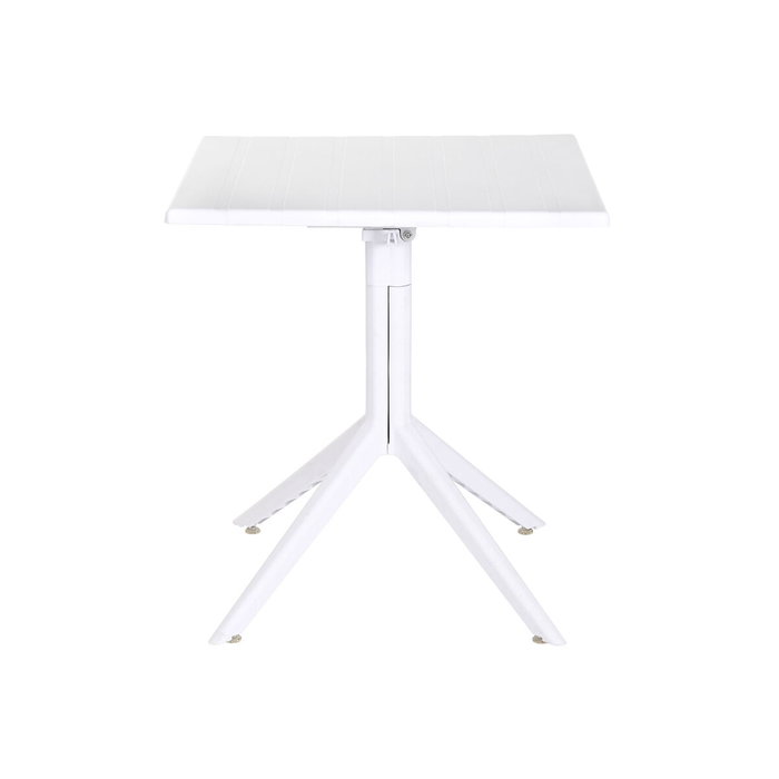 DKD Home Decor Mesa de Metal y PP Reciclado Blanco 70x70x75
