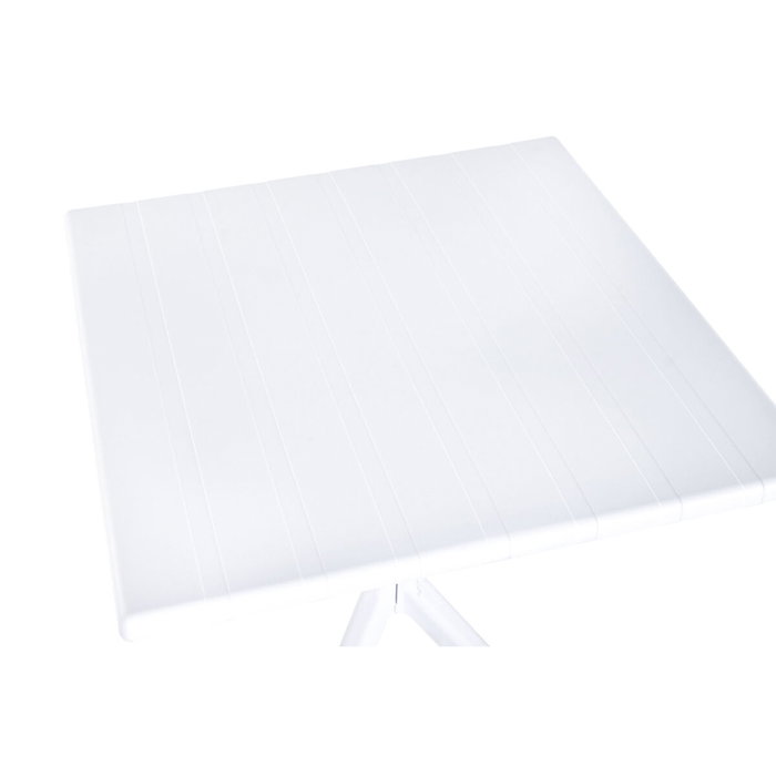 DKD Home Decor Mesa de Metal y PP Reciclado Blanco 70x70x75