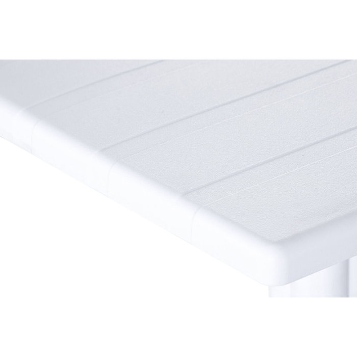 DKD Home Decor Mesa de Metal y PP Reciclado Blanco 70x70x75