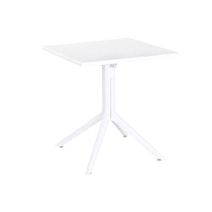 DKD Home Decor Mesa de Metal y PP Reciclado Blanco 70x70x75