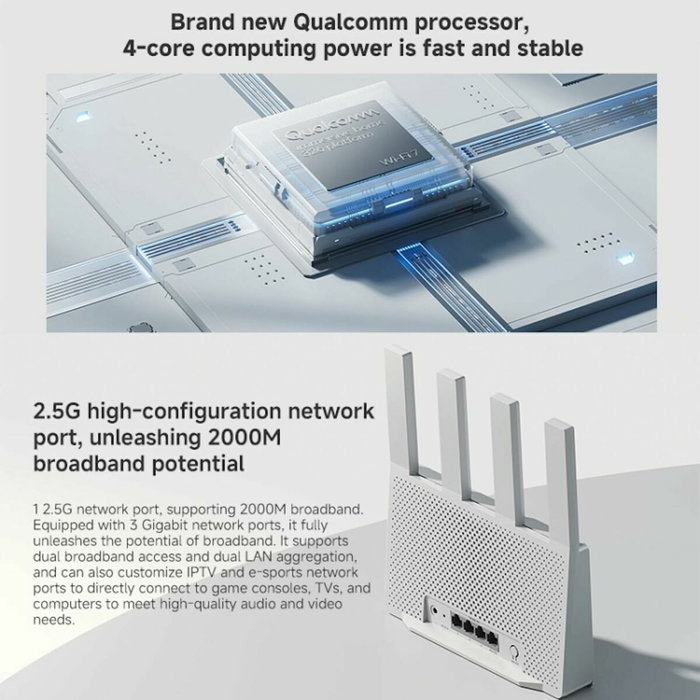 Router Xiaomi DVB4493GL Blanco RJ45 USB 3.2 Wi-Fi Ethernet LAN Ethernet LAN 10/100/1000 Mbit 2.4 GHz-5 GHz Wi-Fi 6 GHz