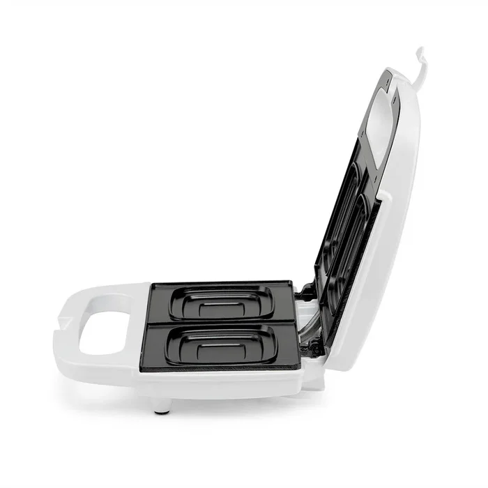 Orbegozo SW 4915 Sandwichera para 4 Sándwiches, 800W, Placas Antiadherentes, Fácil de Limpiar, Asa Fría, Base Antideslizante, Almacenamiento Vertical, Color Blanco