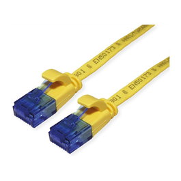 VALUE Patchkabel Cat.6A U/UTP extra plano, amarillo, 0,5 m