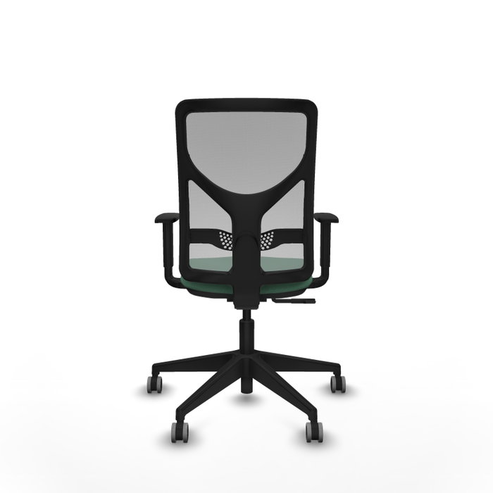 PIQUERAS Y CRESPO Silla de oficina Motilla con mecanismo Sincro, Verde esmeralda y Gris