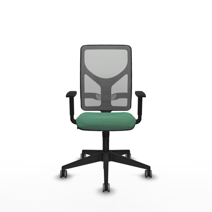 PIQUERAS Y CRESPO Silla de oficina Motilla con mecanismo Sincro, Verde esmeralda y Gris
